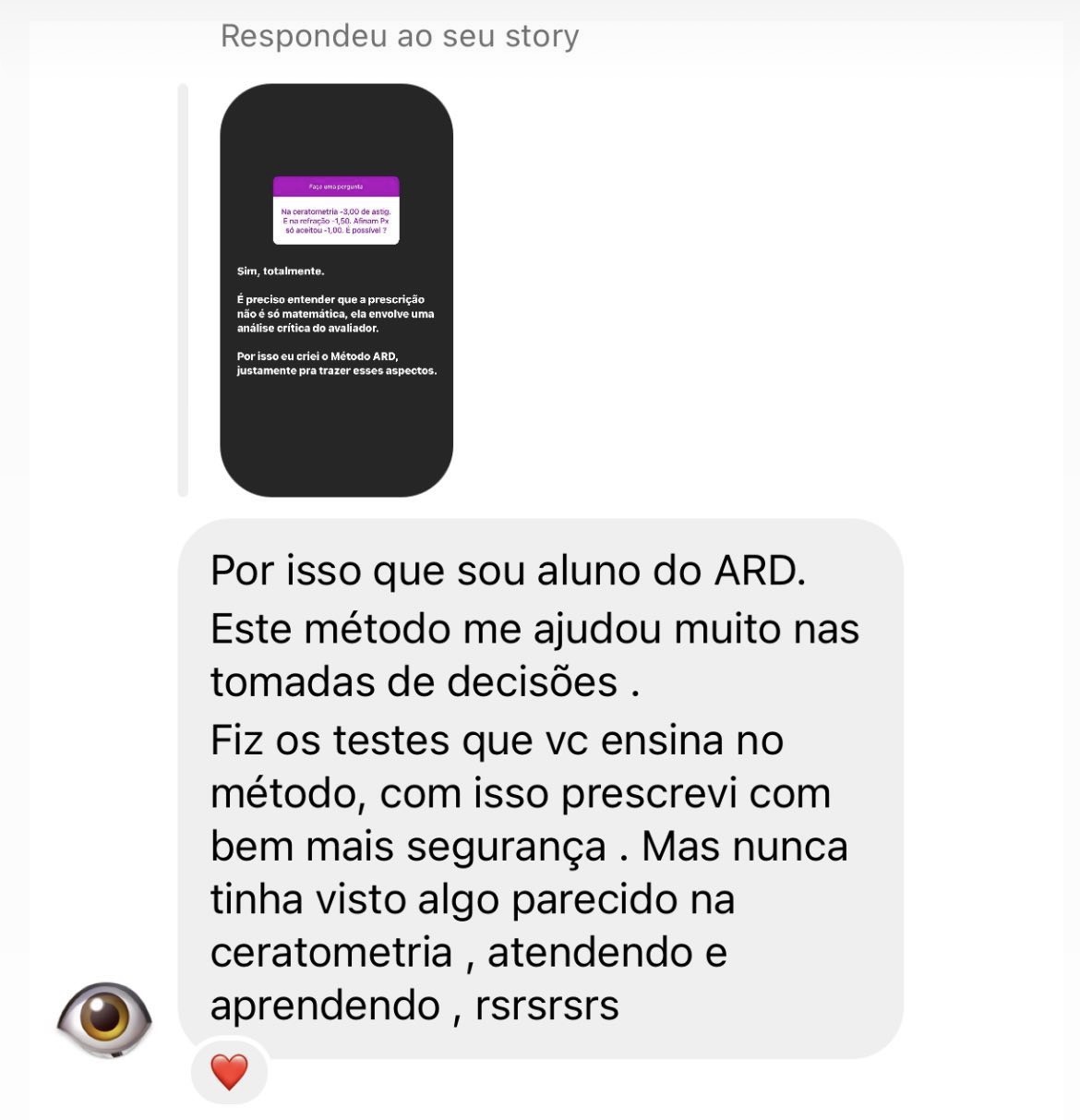 Depoimento de aluno