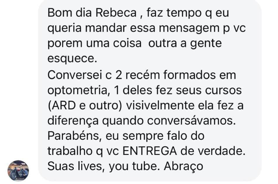 Depoimento de aluno