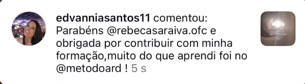 Depoimento de aluno
